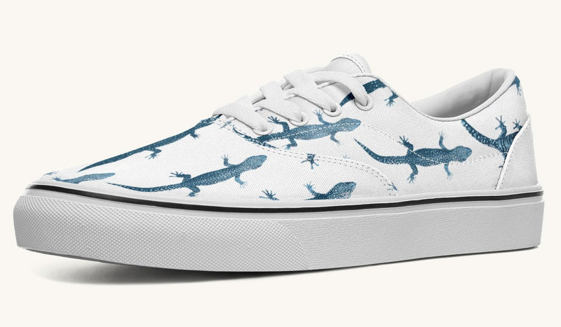 March of the Lizards Blue White Classic Shoes - Jaded Lament