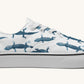 March of the Lizards Blue White Classic Shoes - Jaded Lament