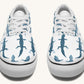 March of the Lizards Blue White Classic Shoes - Jaded Lament