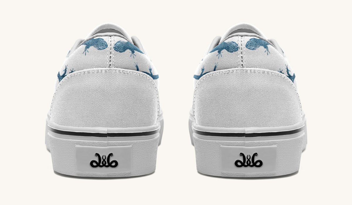March of the Lizards Blue White Classic Shoes - Jaded Lament