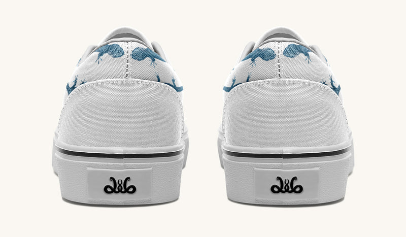 March of the Lizards Blue White Classic Shoes - Jaded Lament