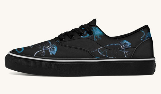 Reptilian In Bloom Blue Black Classic Shoes - Jaded Lament