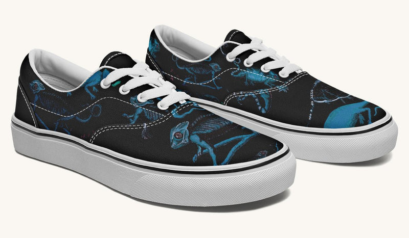 Reptilian In Bloom Blue Black Classic Shoes - Jaded Lament