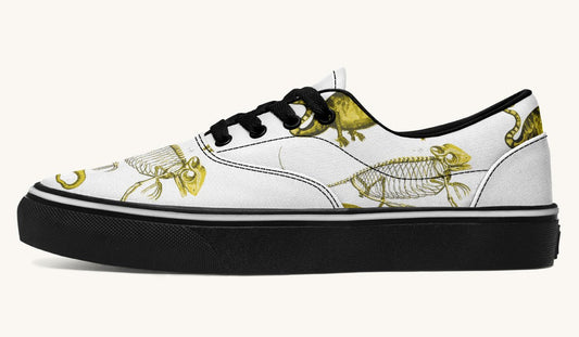 Reptilian In Bloom Yellow White Classic Shoes - Jaded Lament