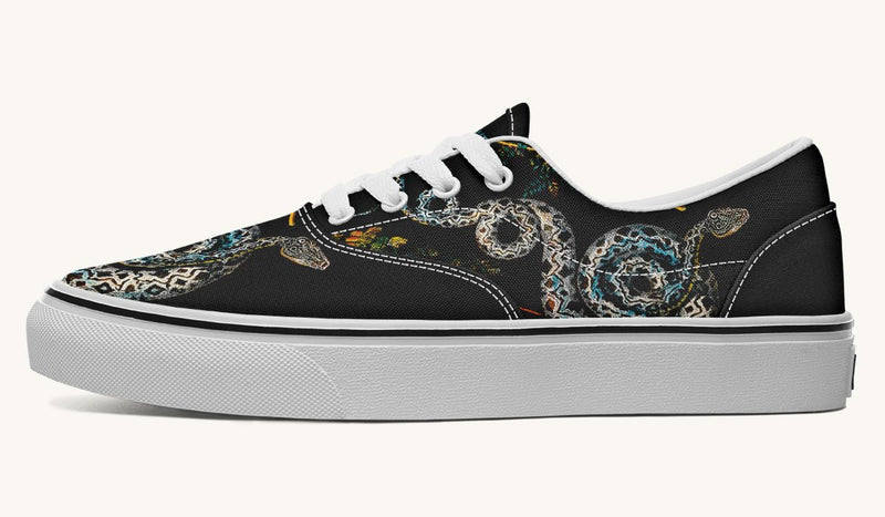 Serpent in Bloom Black Classic Shoes - Jaded Lament