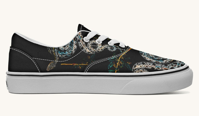 Serpent in Bloom Black Classic Shoes - Jaded Lament