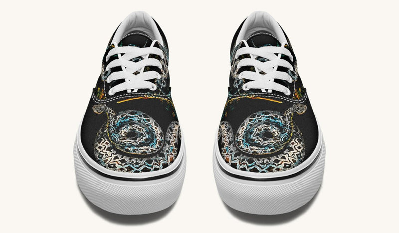 Serpent in Bloom Black Classic Shoes - Jaded Lament