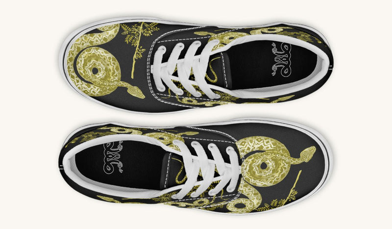 Serpent in Bloom Gold Classic Shoes - Jaded Lament