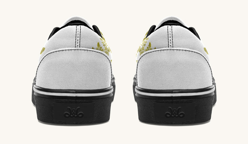 Serpent in Bloom Gold White Classic Shoes - Jaded Lament