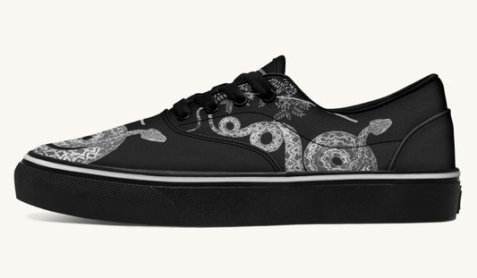 Serpent in Bloom Grey Classic Shoes - Jaded Lament
