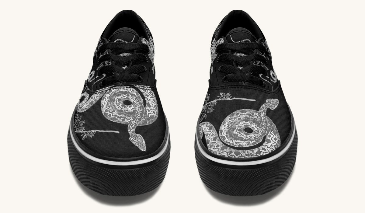 Serpent in Bloom Grey Classic Shoes - Jaded Lament