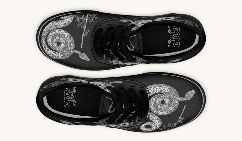 Serpent in Bloom Grey Classic Shoes - Jaded Lament