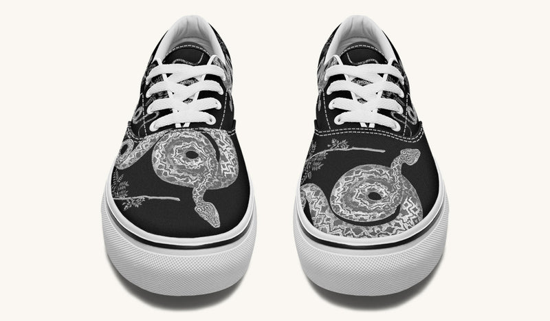 Serpent in Bloom Grey Classic Shoes - Jaded Lament