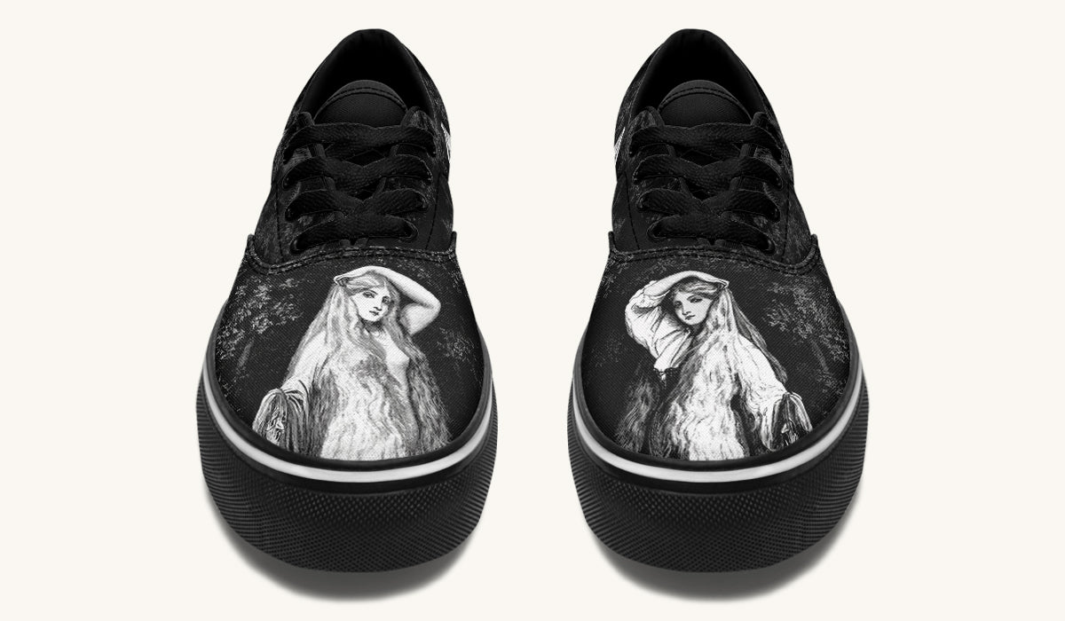 She Watched The Bones Sink Black Classic Shoes - Jaded Lament