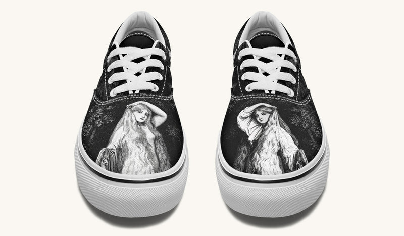 She Watched The Bones Sink Black Classic Shoes - Jaded Lament