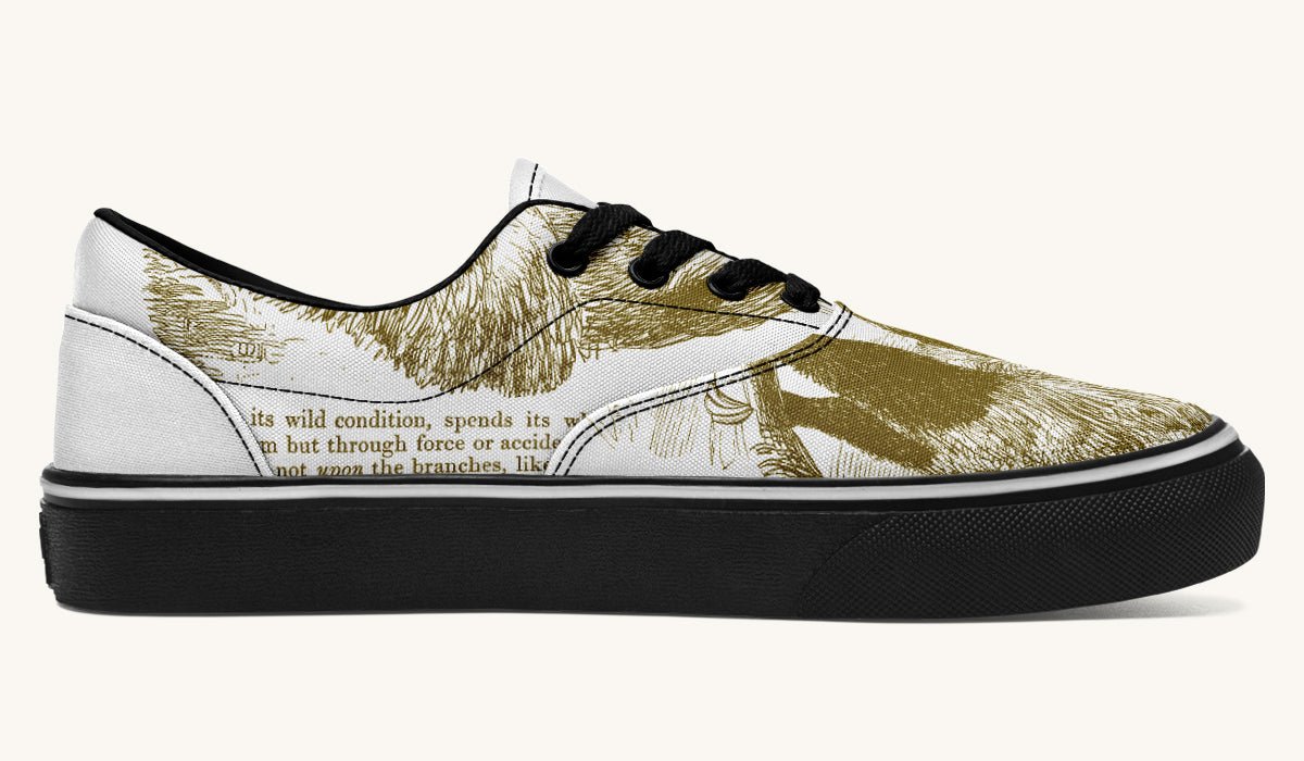 The Sloth Stays Brown White Classic Shoes - Jaded Lament