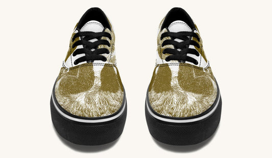 The Sloth Stays Brown White Classic Shoes - Jaded Lament
