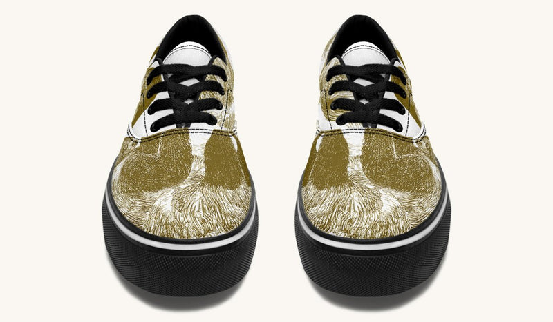 The Sloth Stays Brown White Classic Shoes - Jaded Lament