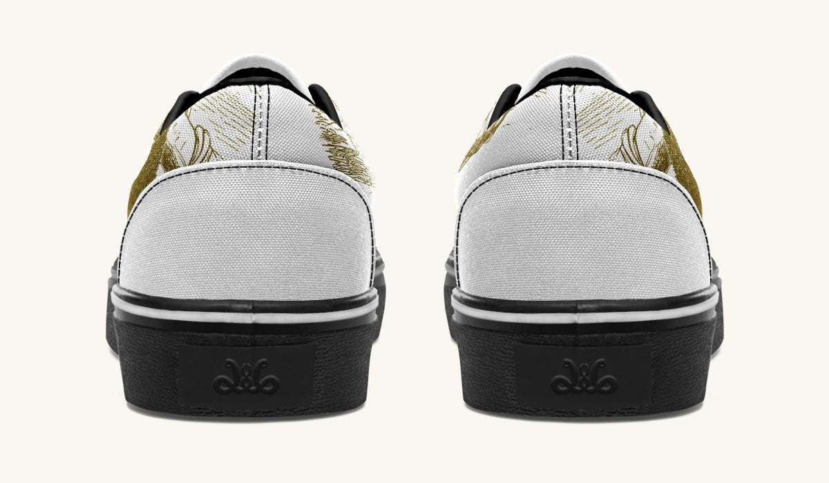 The Sloth Stays Brown White Classic Shoes - Jaded Lament