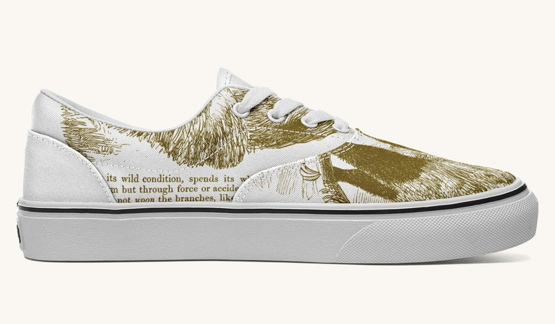 The Sloth Stays Brown White Classic Shoes - Jaded Lament
