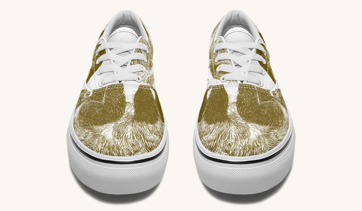 The Sloth Stays Brown White Classic Shoes - Jaded Lament