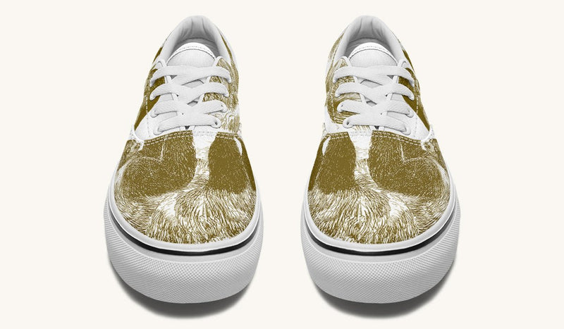 The Sloth Stays Brown White Classic Shoes - Jaded Lament