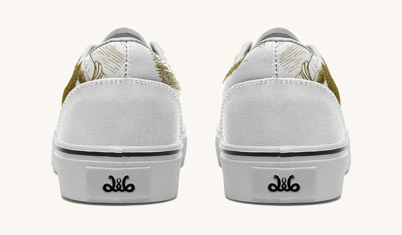 The Sloth Stays Brown White Classic Shoes - Jaded Lament
