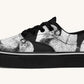 The Sloth Stays White Black Classic Shoes - Jaded Lament