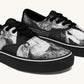The Sloth Stays White Black Classic Shoes - Jaded Lament