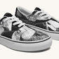 The Sloth Stays White Black Classic Shoes - Jaded Lament