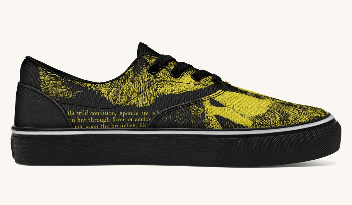 The Sloth Stays Yellow Black Classic Shoes - Jaded Lament