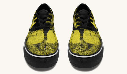 The Sloth Stays Yellow Black Classic Shoes - Jaded Lament