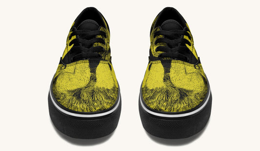 The Sloth Stays Yellow Black Classic Shoes - Jaded Lament