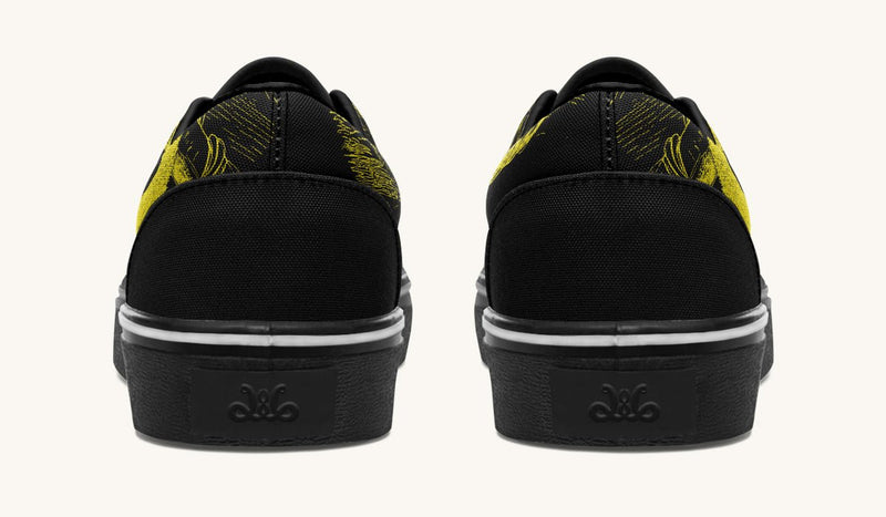 The Sloth Stays Yellow Black Classic Shoes - Jaded Lament
