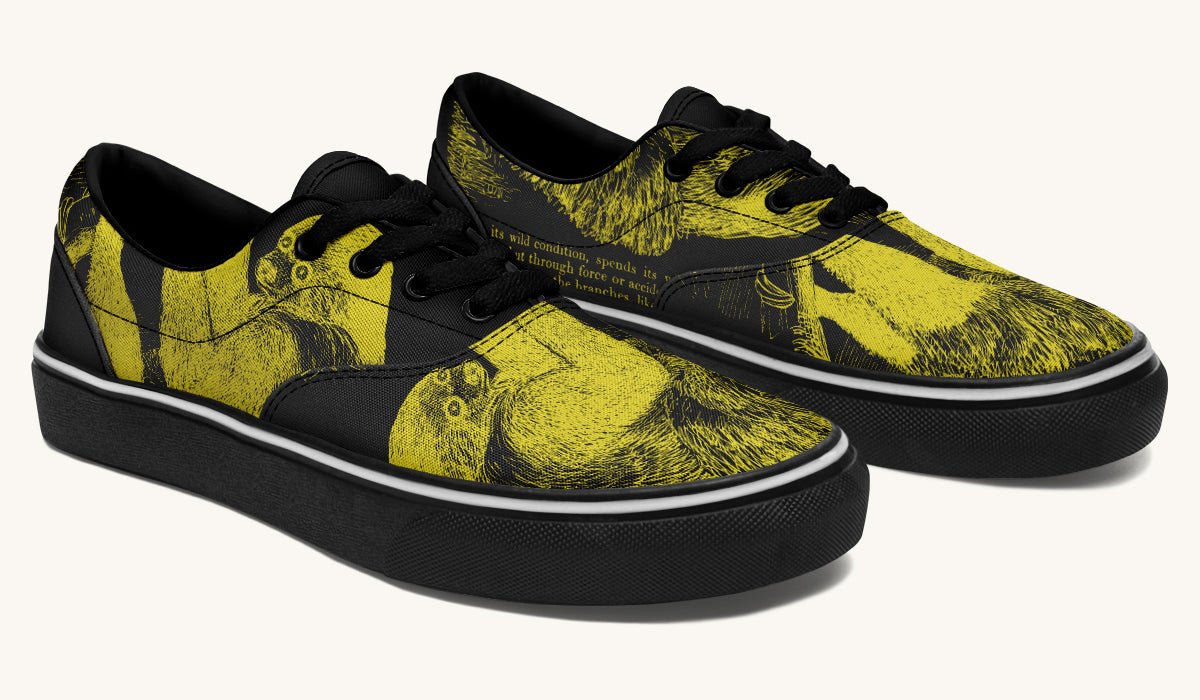 The Sloth Stays Yellow Black Classic Shoes - Jaded Lament