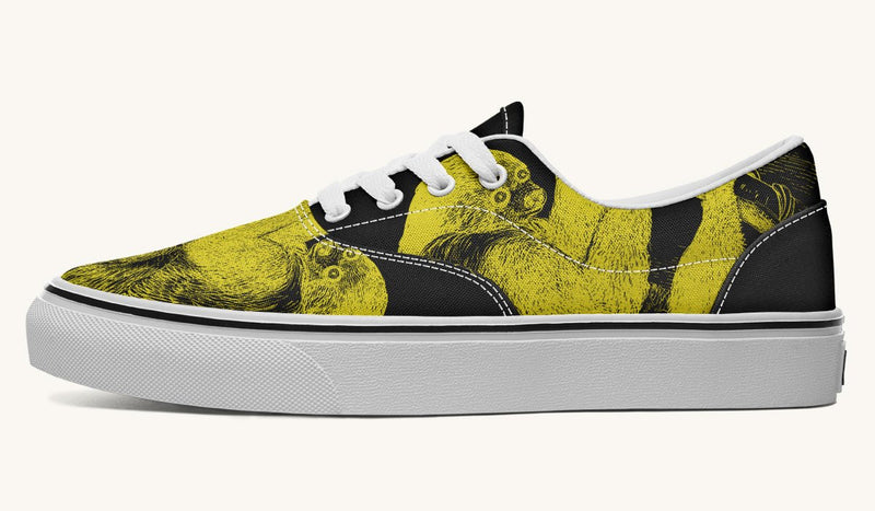 The Sloth Stays Yellow Black Classic Shoes - Jaded Lament