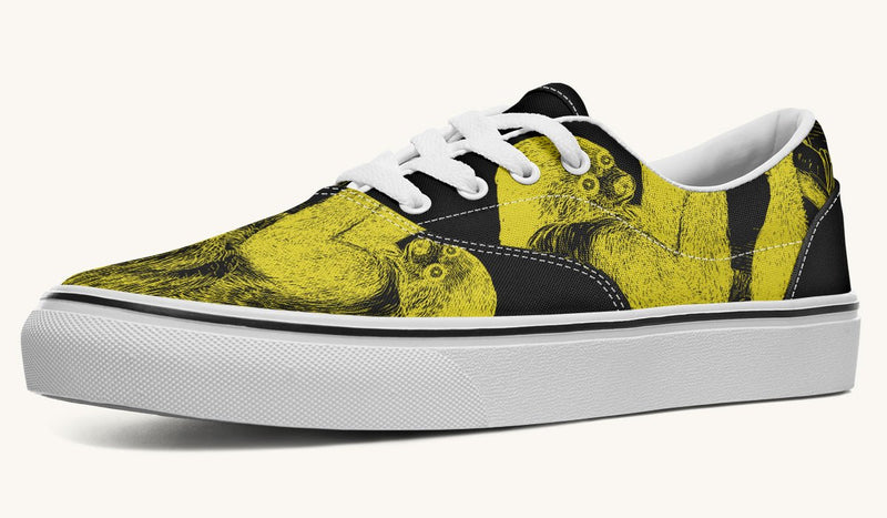 The Sloth Stays Yellow Black Classic Shoes - Jaded Lament