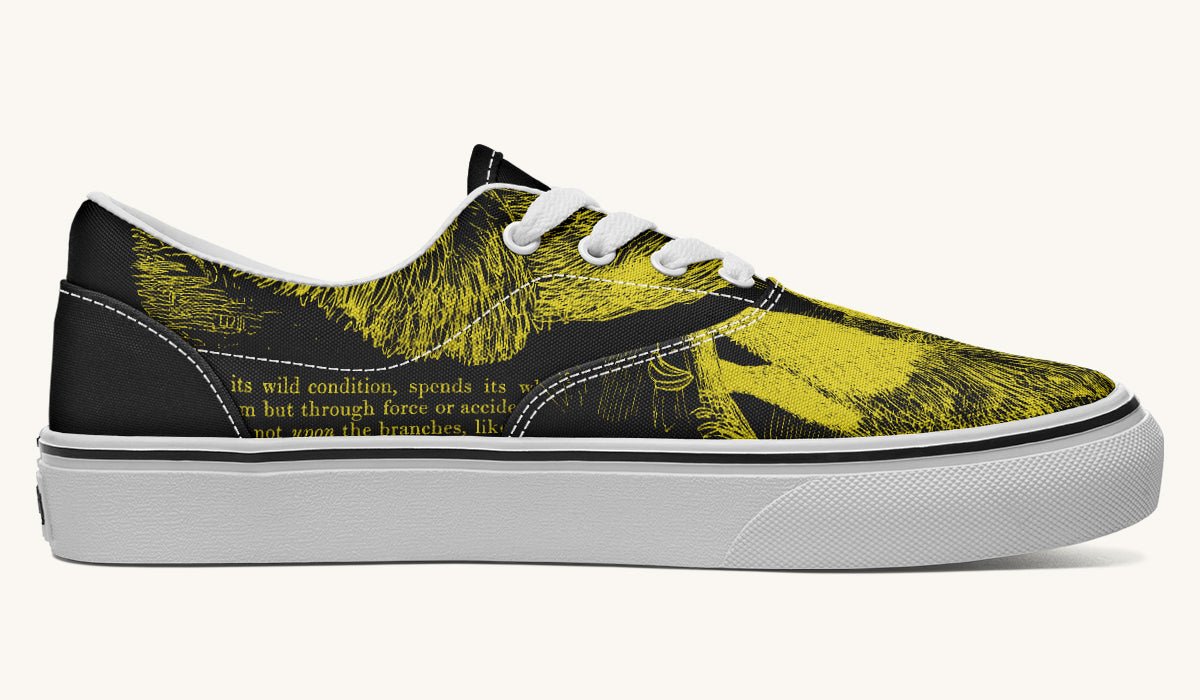 The Sloth Stays Yellow Black Classic Shoes - Jaded Lament