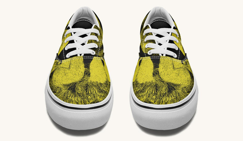 The Sloth Stays Yellow Black Classic Shoes - Jaded Lament