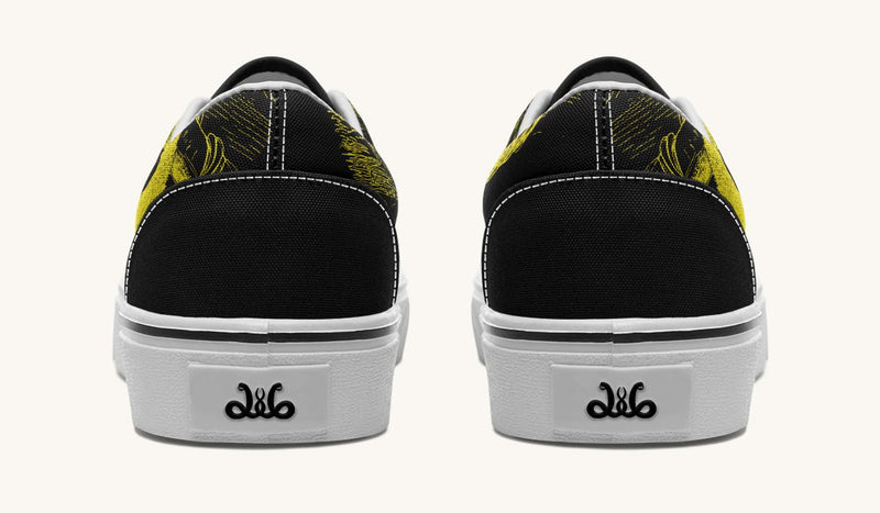 The Sloth Stays Yellow Black Classic Shoes - Jaded Lament