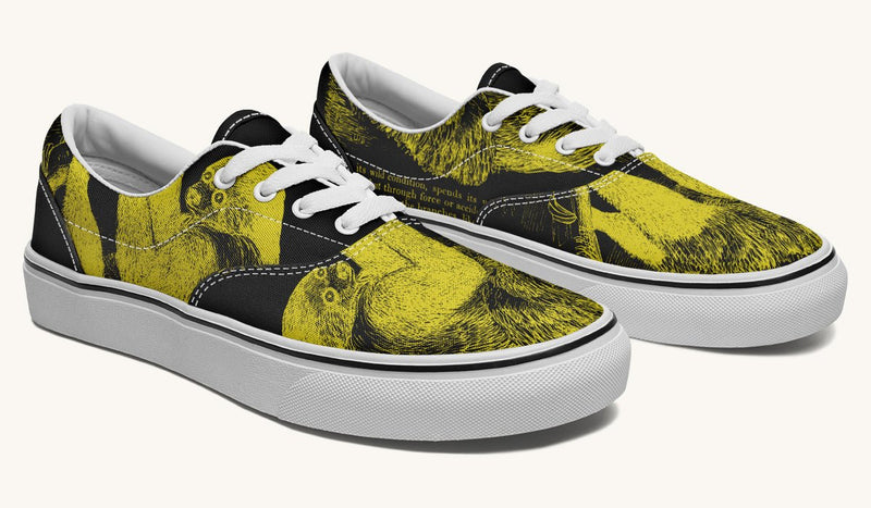 The Sloth Stays Yellow Black Classic Shoes - Jaded Lament