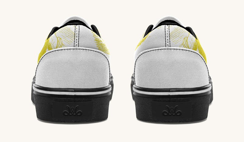 The Sloth Stays Yellow White Classic Shoes - Jaded Lament