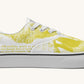 The Sloth Stays Yellow White Classic Shoes - Jaded Lament