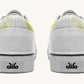 The Sloth Stays Yellow White Classic Shoes - Jaded Lament
