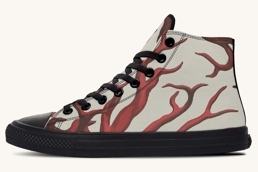 A Bloodroot Coral Sea Hightops - Jaded Lament