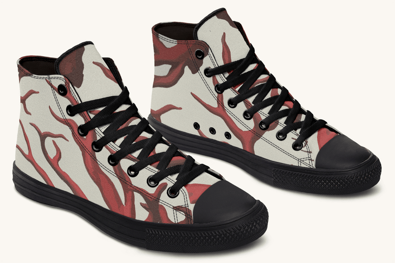 A Bloodroot Coral Sea Hightops - Jaded Lament