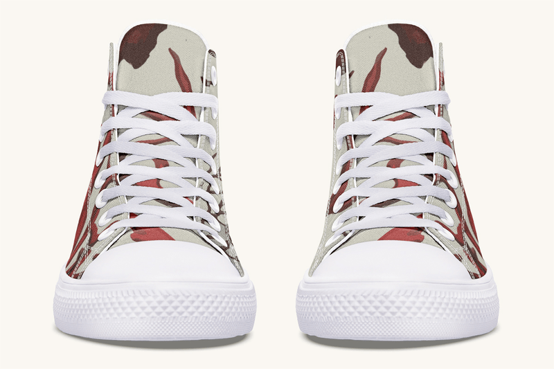 A Bloodroot Coral Sea Hightops - Jaded Lament