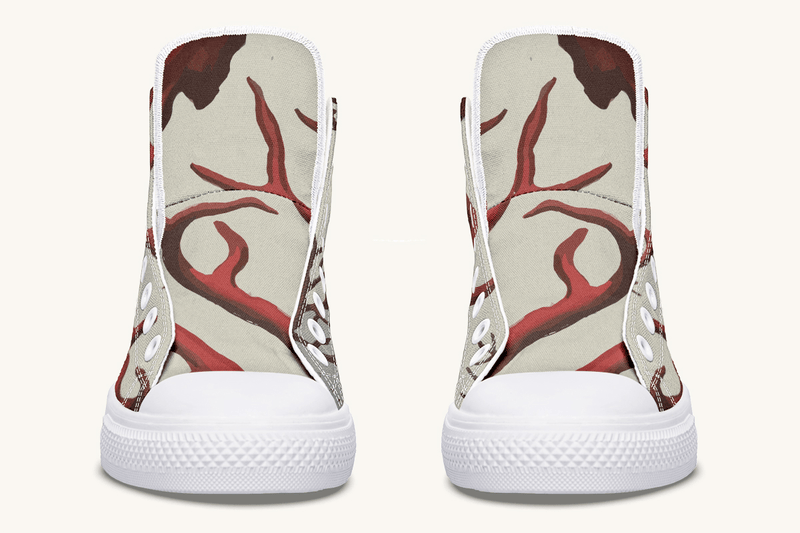 A Bloodroot Coral Sea Hightops - Jaded Lament