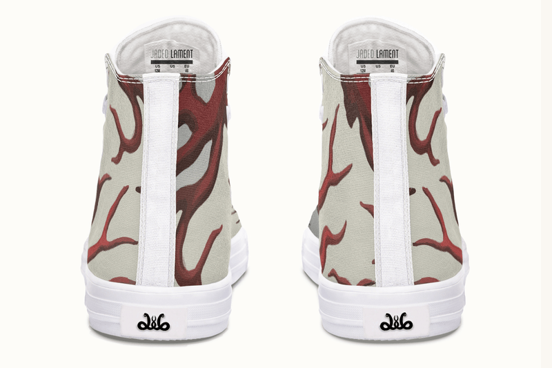 A Bloodroot Coral Sea Hightops - Jaded Lament