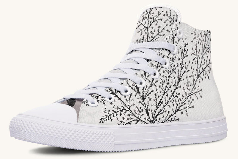 A Delicate Breath Black on Bone Hightops - Jaded Lament